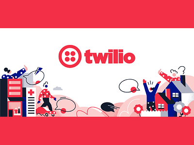 Twilio Homepage Illustration character color colors design illustration texture twilio vector