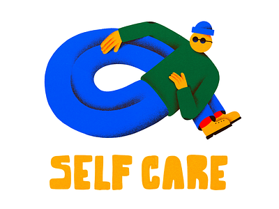 Self Care branding character colors design editorial illustration texture