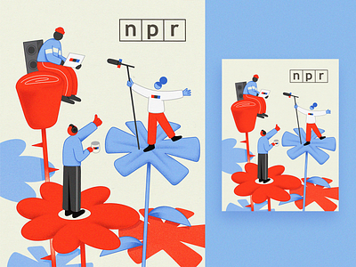 NPR Holiday Card branding character design editorial illustration inspiration npr texture