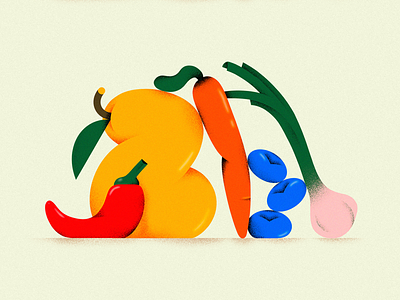 Fruits and Veggies branding colors illustration texture