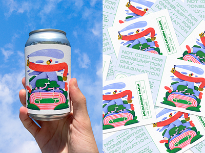 Park Pilsner | McCarren Park beer branding character color colors design illustration packaging