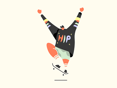 Hip Skater color h3h3 illustration skateboarder skateboarding