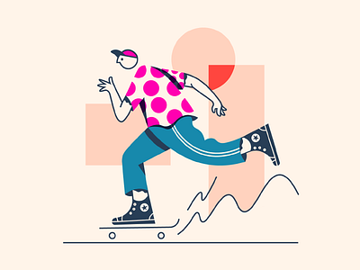 Skaters are too much fun to draw. color illustration skateboarder skateboarding