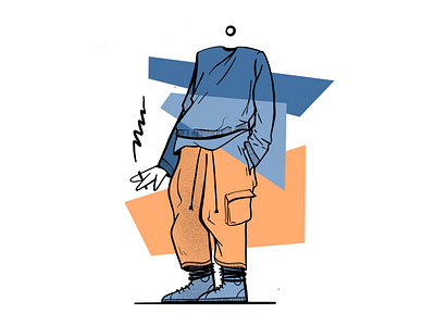 Small head character fashion guy illustration