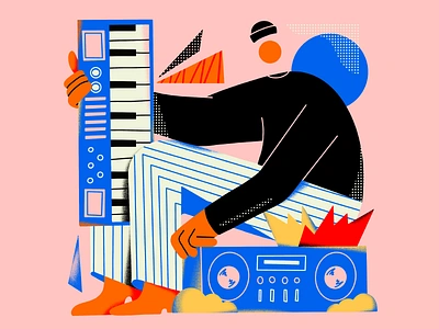 Keyboardist illustration keyboard music piano