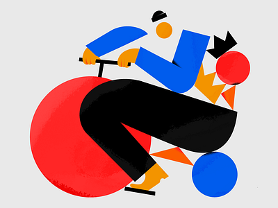 Bike biking branding character color colors design editorial illustration shadows shape texture