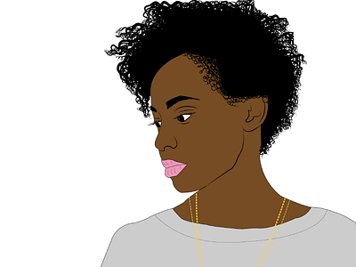 I Miss You african american afro black character design girl graphic magic natural hair poc