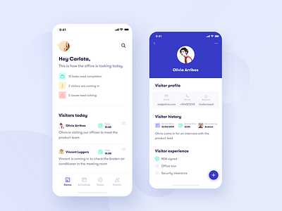 Office Management App app clean clean ui interaction iphone x office design startup task manager