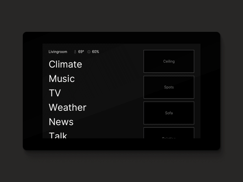 Smart home automation display 009 animation automation dailyui display home iot music player smart touch ui