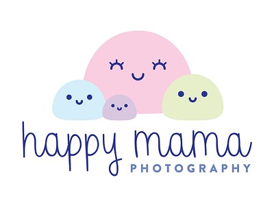 Happy Mama Photography blob bubble cute happy logo mama pastel photography