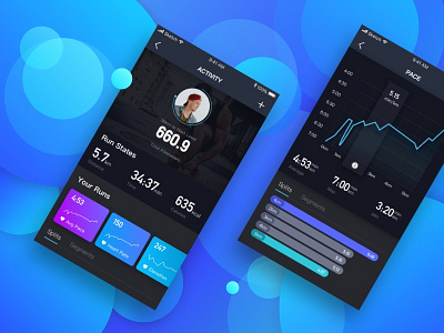 Fitness app blue design fitness interface sport ui