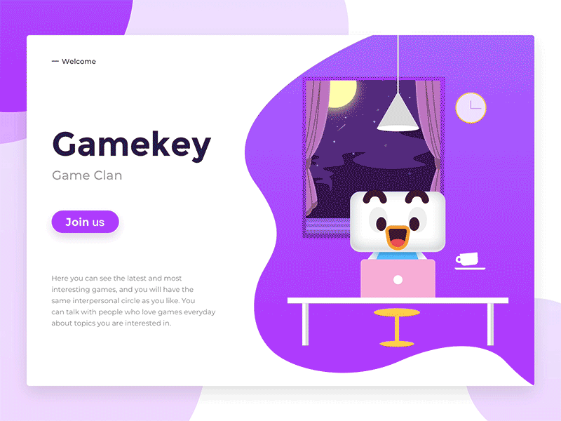 Game clan app brand character design illustration interface ui ux web