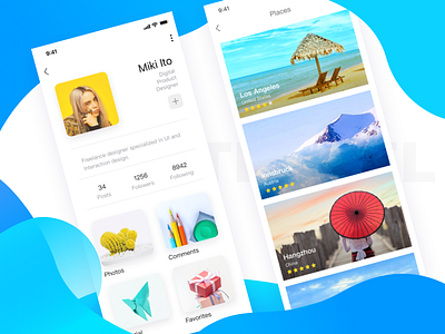 Places app blue design interface ios ui ux