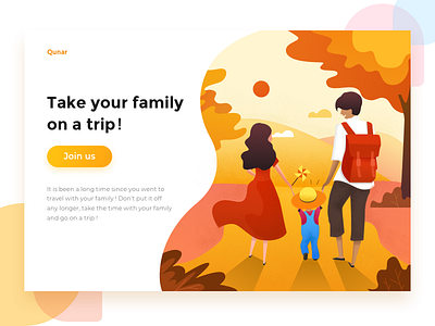Take your family to travel illustrate ui