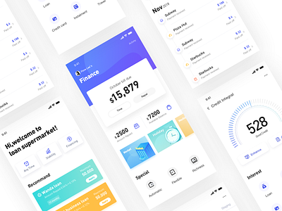 Finance(blue-purple) app blue design financial interface ios purple ui