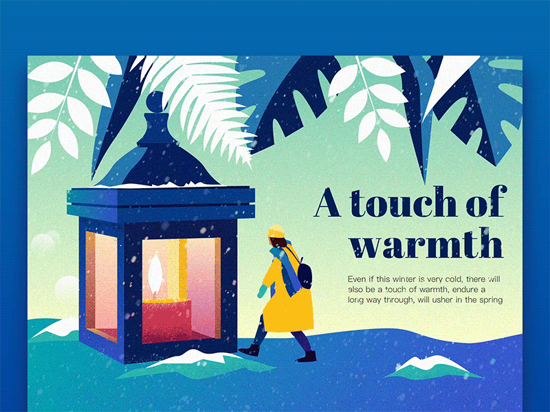 A touch of warmth blue brand design illustration motion purple ui