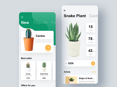 Plant app design green interface ios ui ux