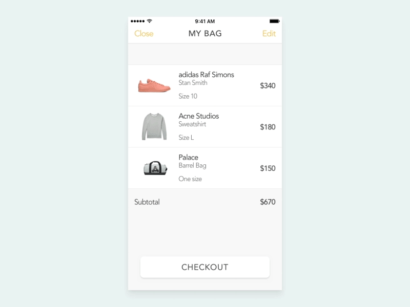Purchase Interaction animation app interaction ios payment shop ui ux