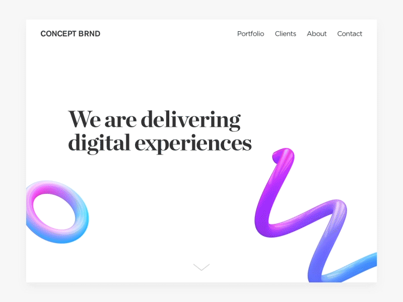 Digital Agency Header 3d animation concept header ui ux web