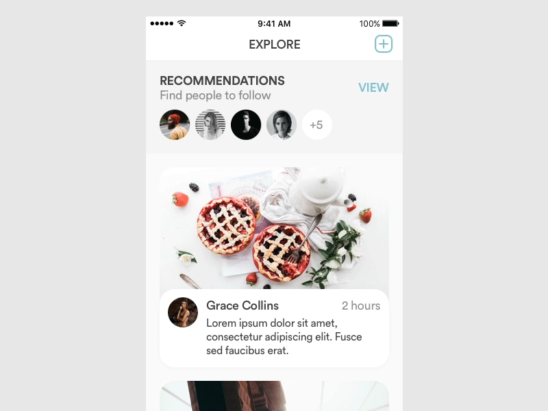 Recommendations UI Interactions animation cards gif interaction transitions ui