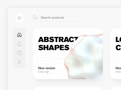 Abstract Shapes WIP 3d cards navigation ui web