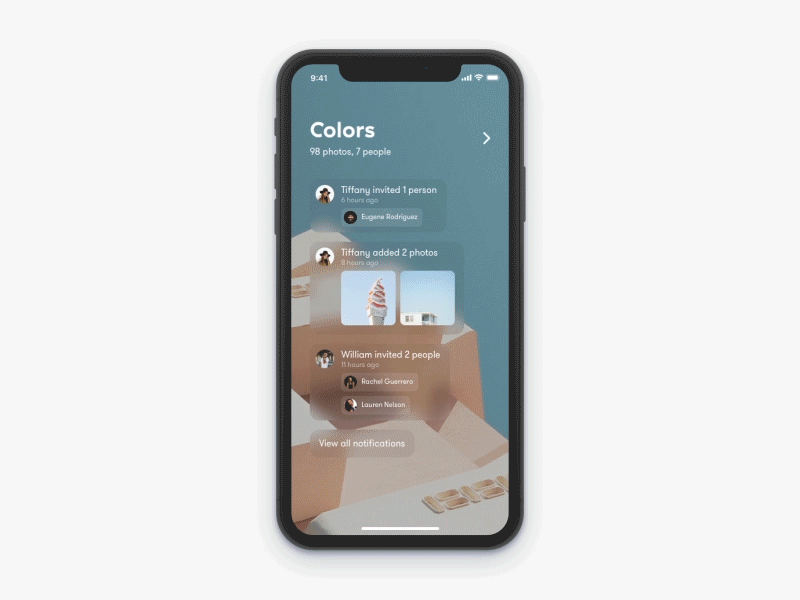 Latest Notifications Interaction iPhone X activity animation interaction ios iphone x notifications