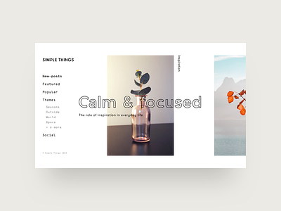Calm - Layout Exploration images layout menu typography web