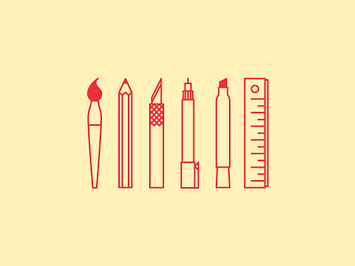 Weapons of Choice brush icon icons line marker pen pencil ruler tools xacto