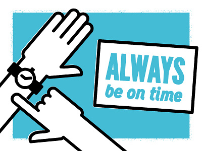 Be On Time! blue hands icon illustration line rules texture time