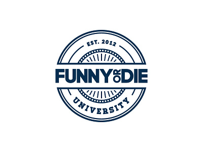 Funny Or Die University badge clean comedy funny or die illustration line logo simple stamp university
