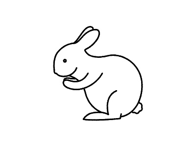 Bunny animal black bunny cute drawing illustration line rabbit sketch white