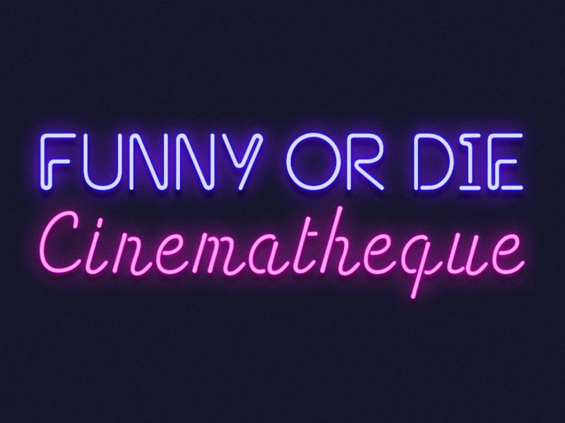 Funny Or Die Cinematheque funny funny or die gif humor illustration lights line art neon retro sign type