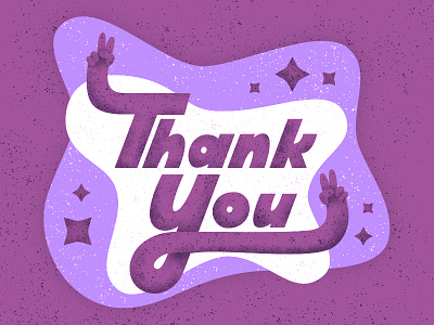 Thank You hand lettered illustration lettering peace sign texture thank you type vector