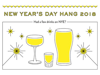 New Year's Day Invite, Part 1 beer drinks email food illustration invitation invite line music new years nye party