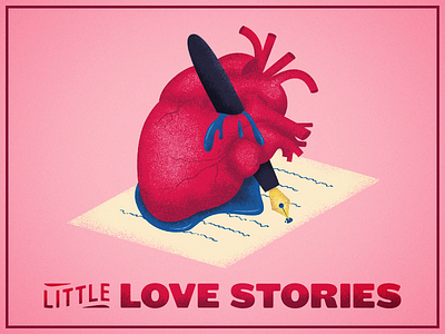 Little Love Stories ai anatomical branding event heart illustration logo love romance stories story texture valentine writing