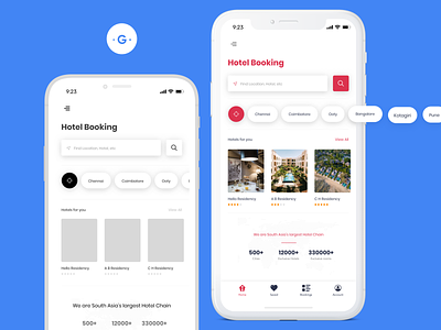 Hotel Booking android booking app design goch gopalchandru ios iphone x low fidelity mobile app ui design ux ux design wireframe wireframe design