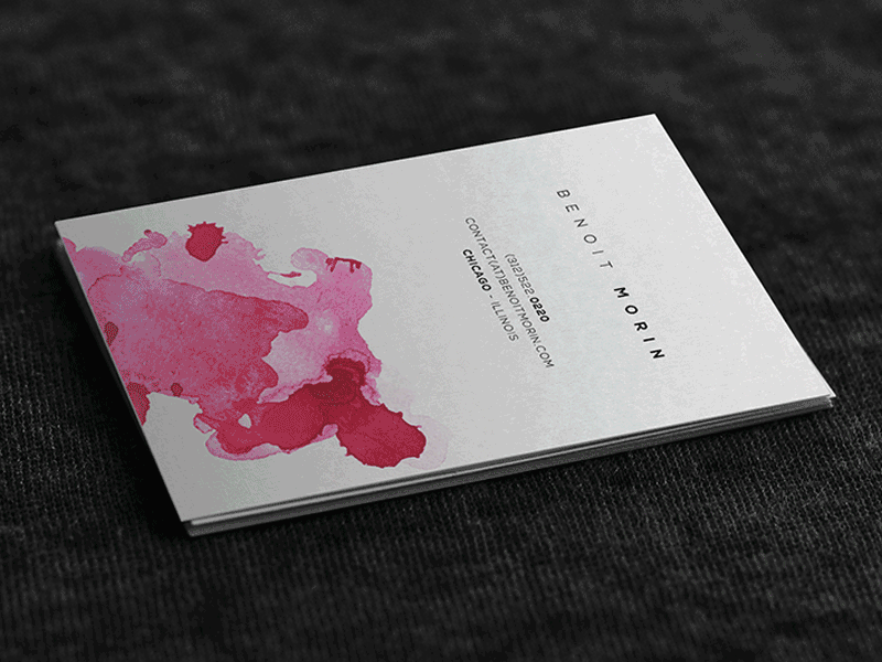 Watercolor Business Card branding business card cards chicago minimalist stain watercolor