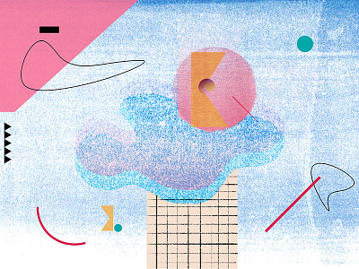 Hi Abstractivity! 90s abstract children clouds colour digital grid illustration memphis pastel texture