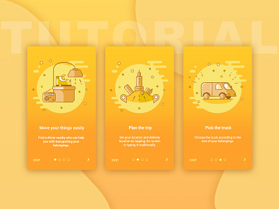 Tutorial concept app city concept design illustration taxi truck tutorial ui ux yellow