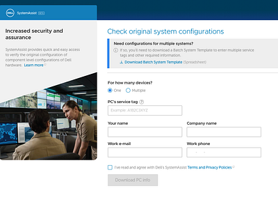 Dell SystemAssist Landing Page