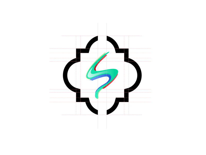 Southtown Art Gallery Logo grid lines identity branding art art gallery logo s