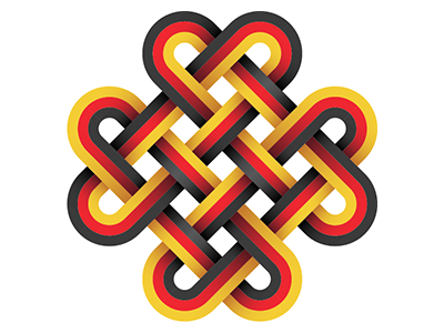 German Ribbon Weave flag geometric germany guilloche illustration loop ribbon weave