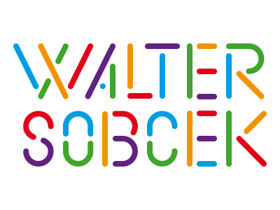 Walter custom made font logo neon stencil typeface