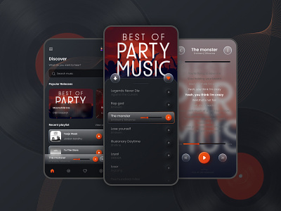iBeatz - Music Player app dark design graphic design mobile app music music player new ui ux
