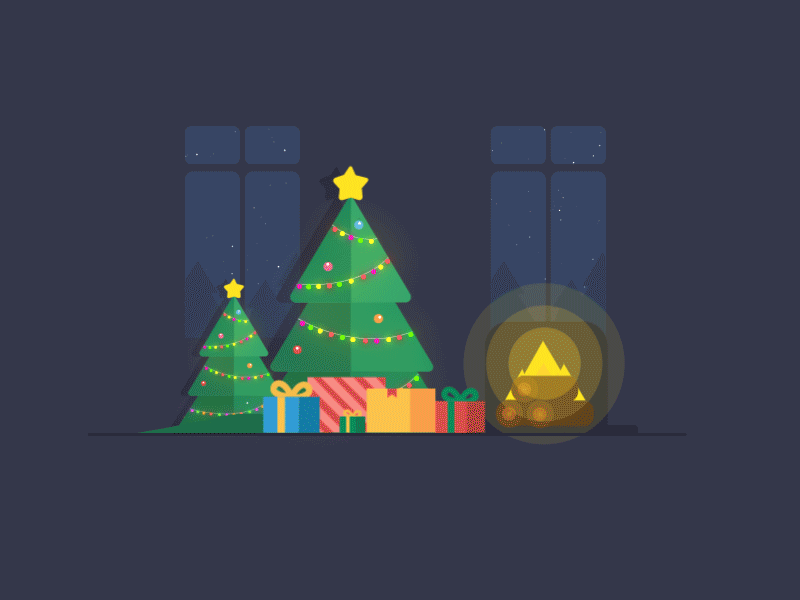 Christmas Tree animation colourscheme illustrations
