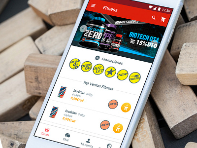 Fitness shopping app design