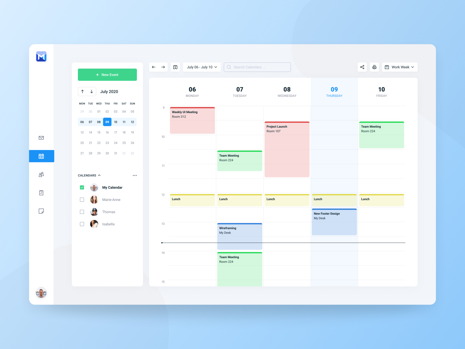 Mail Client Calendar by Jakob Treml on Dribbble