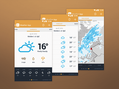 Weather App android app clean flat icons jakob treml minimal mobile simple ui ux weather