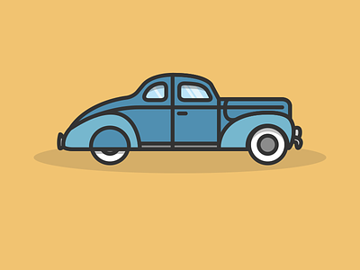 Ford Coupe DeLuxe 1940 car ford illustration jakob treml flat lines oldtimer simple vector