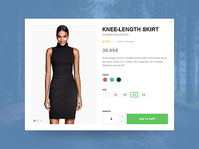Product Card - Clothing card clothing e commerce flat interface jakob treml modal product simple ui ux webdesign